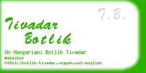 tivadar botlik business card